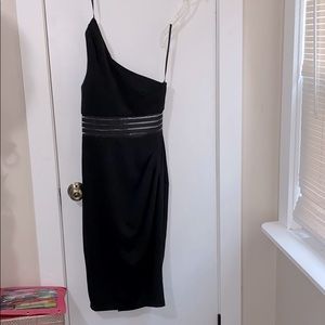 Rebecca B black one shoulder dress